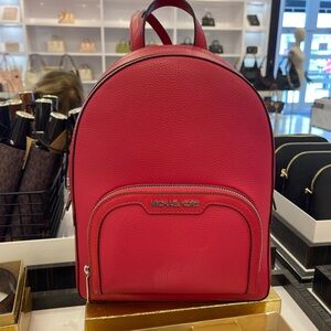 MICHAEL KORS Jaycee Medium Zip Pocket Pebbled Leather Backpack
Dark Raspberry